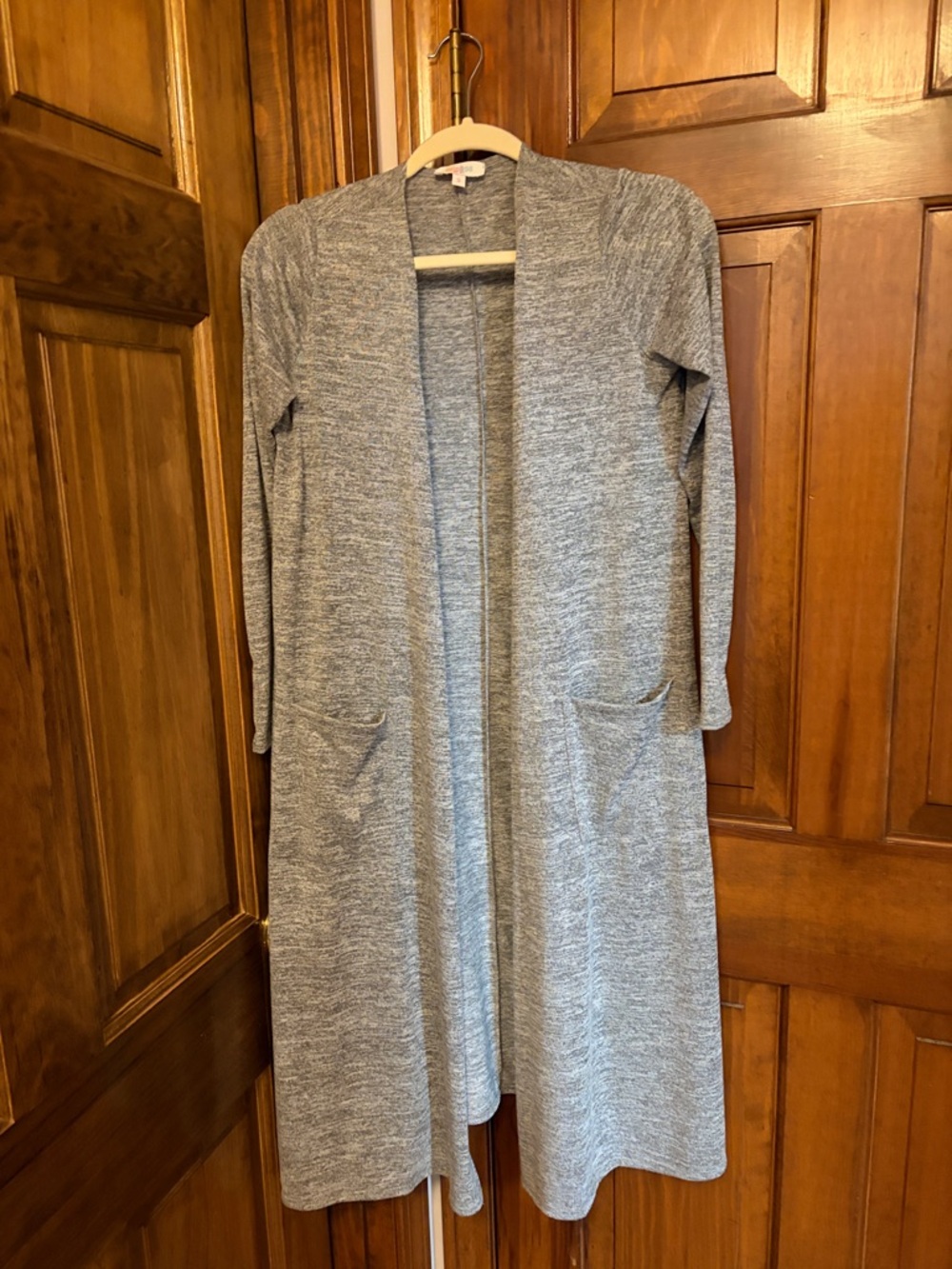 LuLaRoe Long Open-Front Gray Cardigan Dress